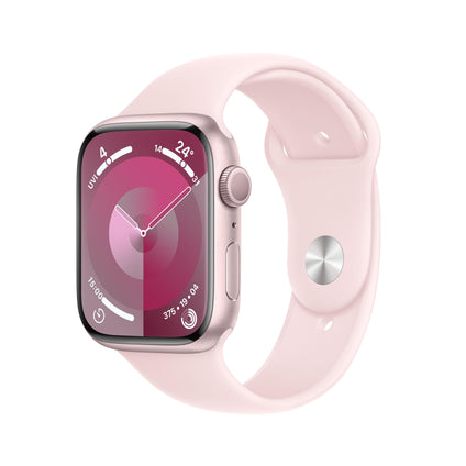 Apple Watch Series 9 [GPS 41mm] Smartwatch with Pink Aluminum Case with Pink Sport Band S/M. Fitness Tracker, Blood Oxygen & ECG Apps, Always-On Retina Display, Water Resistant