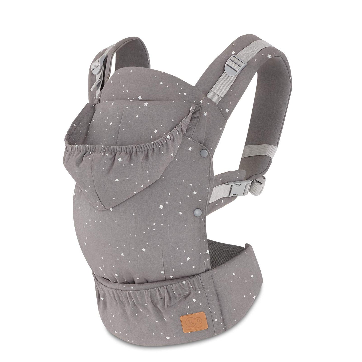 kk Kinderkraft Huggy Baby Carrier, Back Carrier, Belly Carrier for Infants and Toddlers, Baby Carrier, Children's Carrier, Ergonomic, Adjustable, Cotton, Compact Sizes, from 3 Months to 20 kg, Grey