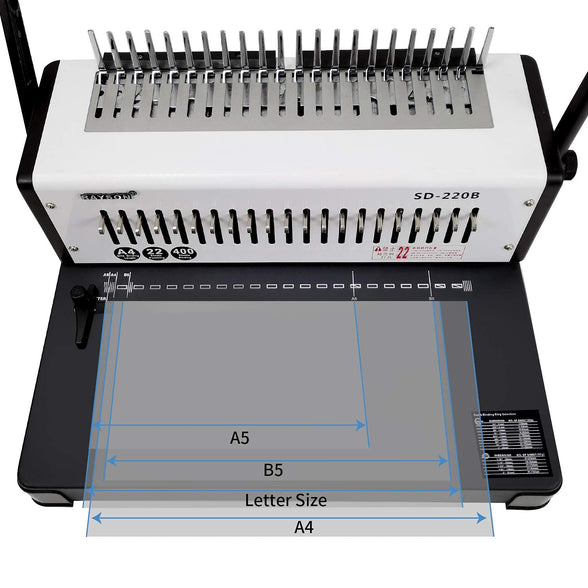 RAYSON SD-220B Binder Machine, 21 Holes Comb Binding Machine for Making Books, Max. Punching 20 Sheets & Binding 400 Sheets