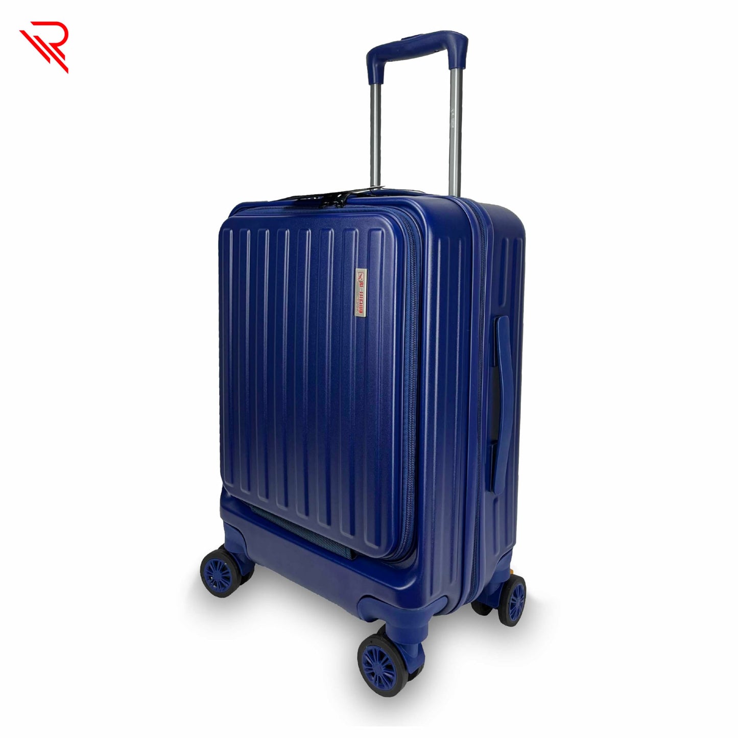 REFLECTION Business Travel 20"Carry On Luggage with Front Open Laptop Compartment|Hardside Suitcase|4 Spinner Wheels|Premium Quality|Professional look(Blue)