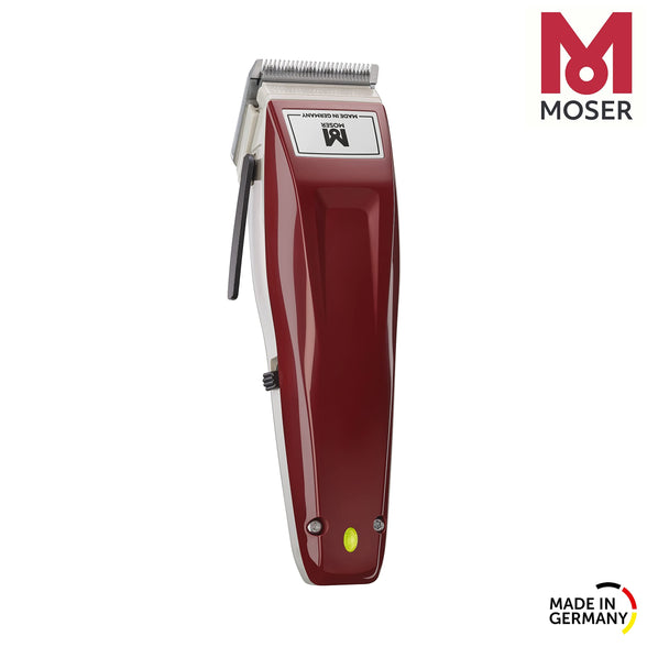 Moser 1400 Professional Cordless Hair Clipper for Men: Robust Design, 5-Point Multiclick, and Bulletproof Long-Life Motor (Burgundy Set) (1400-0378)