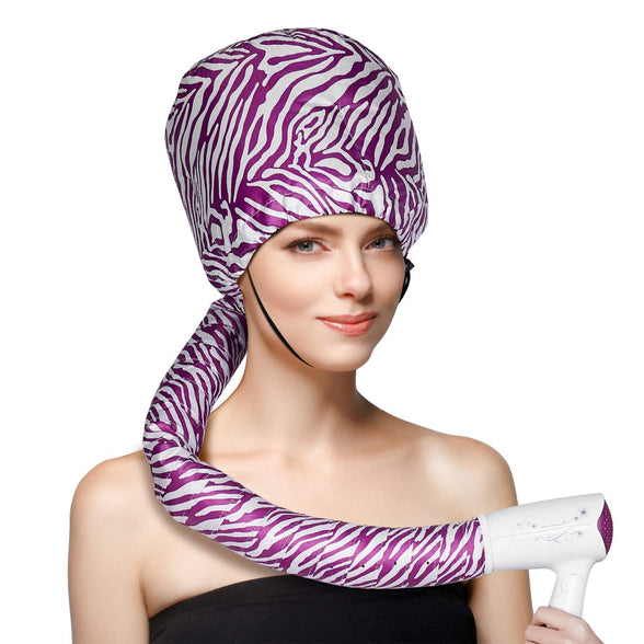 Znworld Soft Bonnet Hood Hairdryer Attachment with Headband that Reduces Heat Around Ears and Neck to Enjoy Long Sessions - Used for Hair Styling, Deep Conditioning and Hair Drying