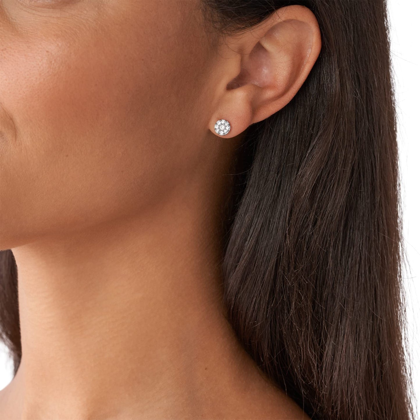 Fossil earrings for Women Disc Stainless steel studs earrings