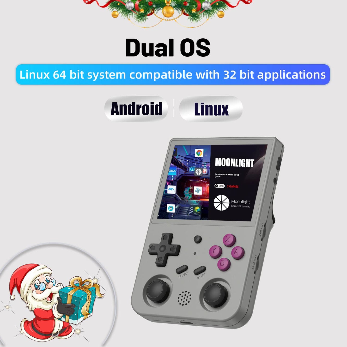 Aivuidbs Rg353v retro handheld game with dual os android 11 and linux,rg353v with 64g tf card pre-installed 4452 games supports 5g wifi 4.2 bluetooth online fighting,streaming and hdmi