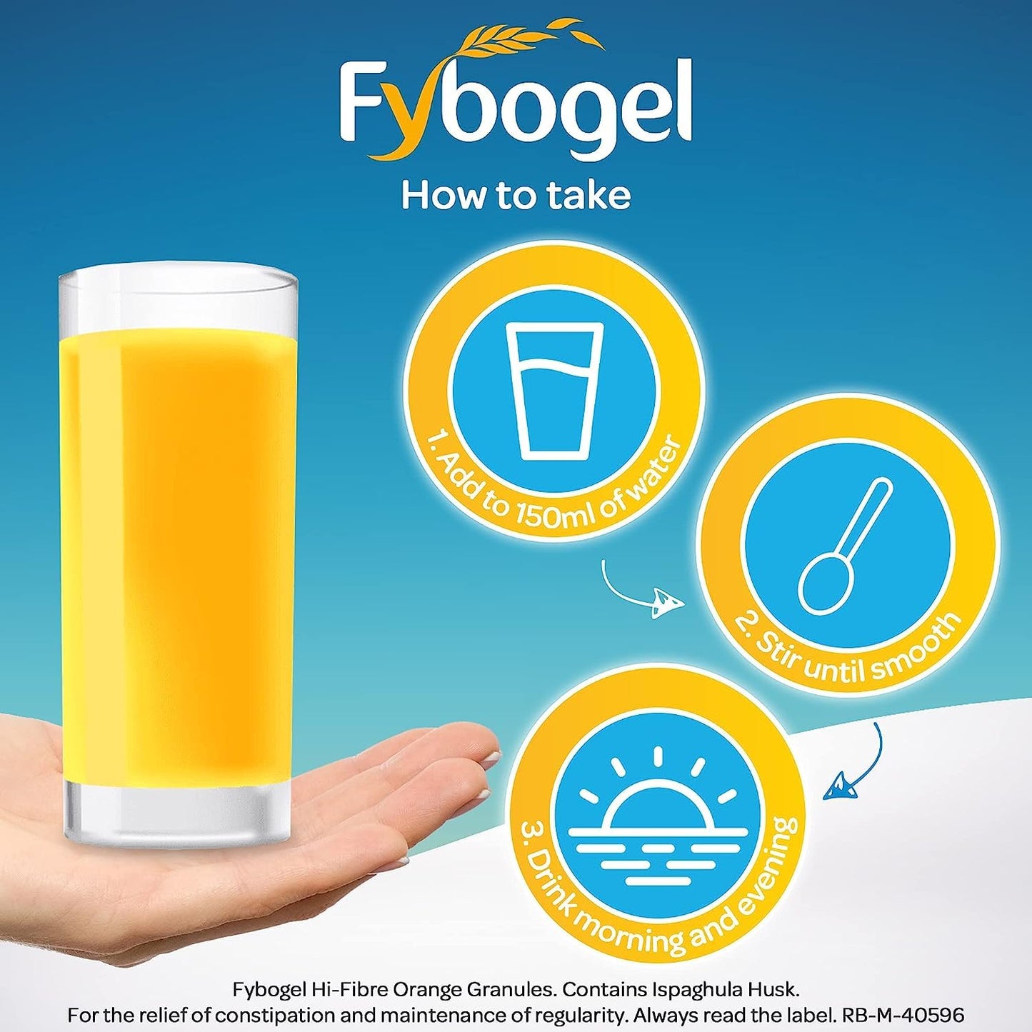 Fybogel Hi-Fiber Sachets for Constipation Relief, Orange Flavour, Pack of 30 Sachets