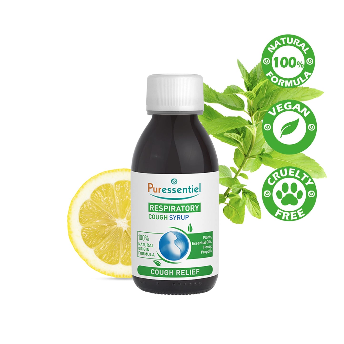 Puressentiel Respiratory Throat Syrup - 125 ml. 4 EOBBD Essential Oils