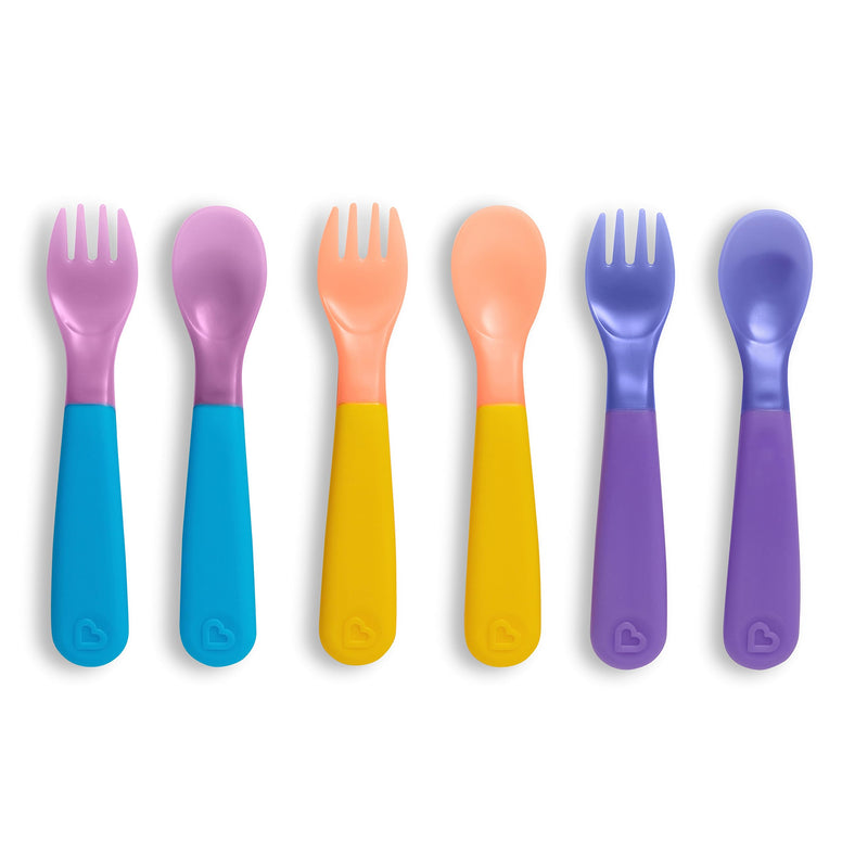 Munchkin Colorreveal Color Changing Toddler Forks & Spoons, 6 Pack