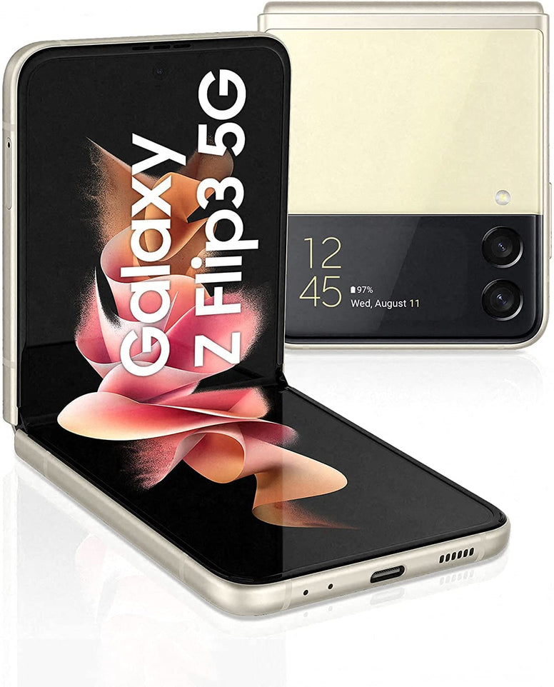 Samsung Galaxy Z Flip3 5G Smartphone Sim Free Android Folding phone 128GB Cream (UK Version)