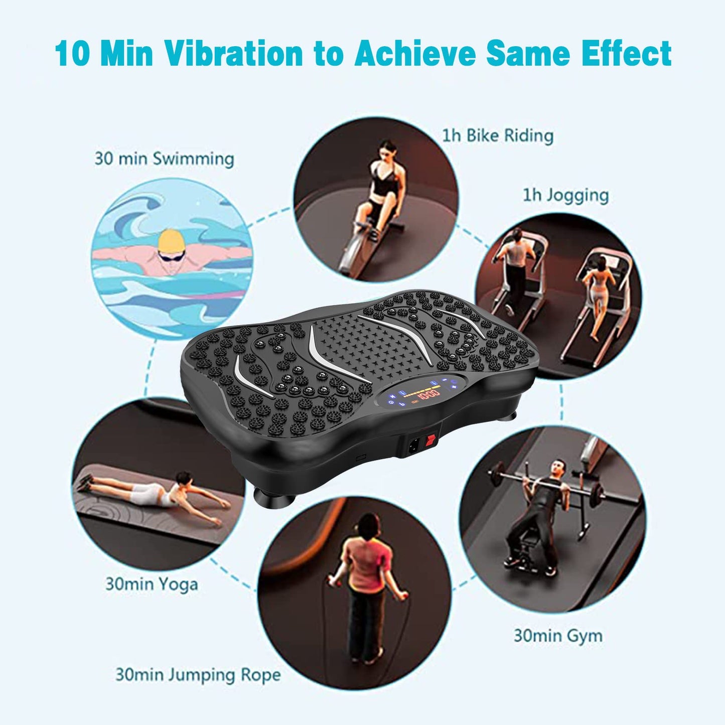 Professional Vibration Plate Exercise Machine, Whole Body Motion Vibration Platform, Home Training Equipment for Weight Loss & Toning, With LCD Display Remote Control & Balance Straps