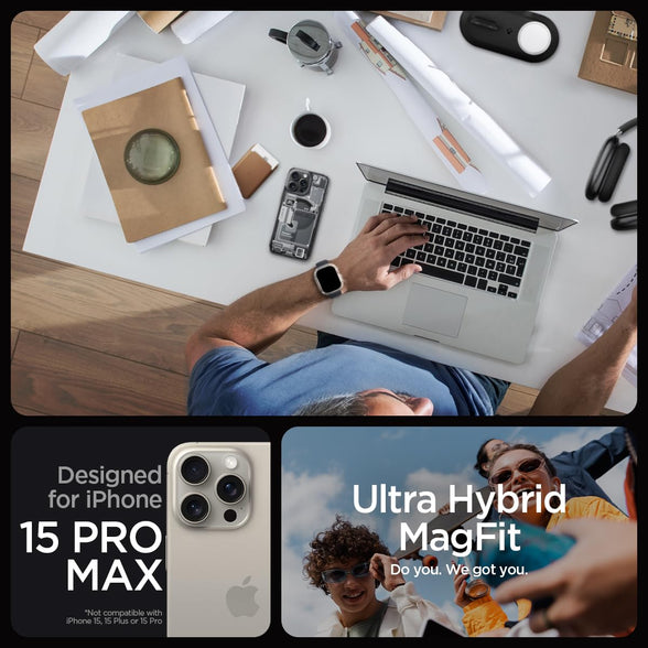 Spigen Ultra Hybrid MagFit designed for iPhone 15 Pro Max case cover compatible with MagSafe (2023) - Zero One