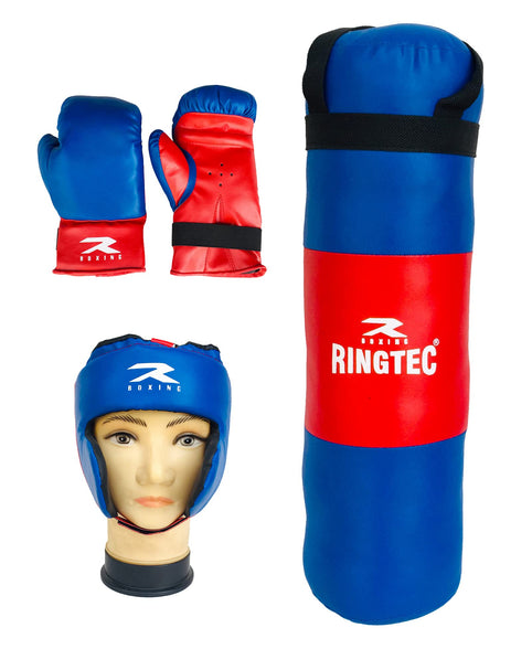 Ringtec Boxing kit, Boxing kit for kids, Junior Boxing Set With 1 Punching Bag, 1 Head Guard, 2 Boxing Gloves | Boxing Training Punching Bag & Gloves for Boys & Girls Ideal For 3 to 7 Years Kids (Set