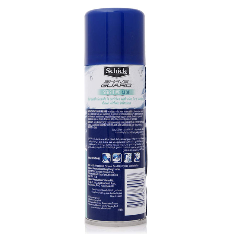 Schick Shave Guard Sensitive Skin Shaving Gel- With Aloe Vera-Gentle Formula-Soothing Shave With No Irritation-Gentle Razor Glide-Hydrates, Protects And Refreshes Skin-200Ml