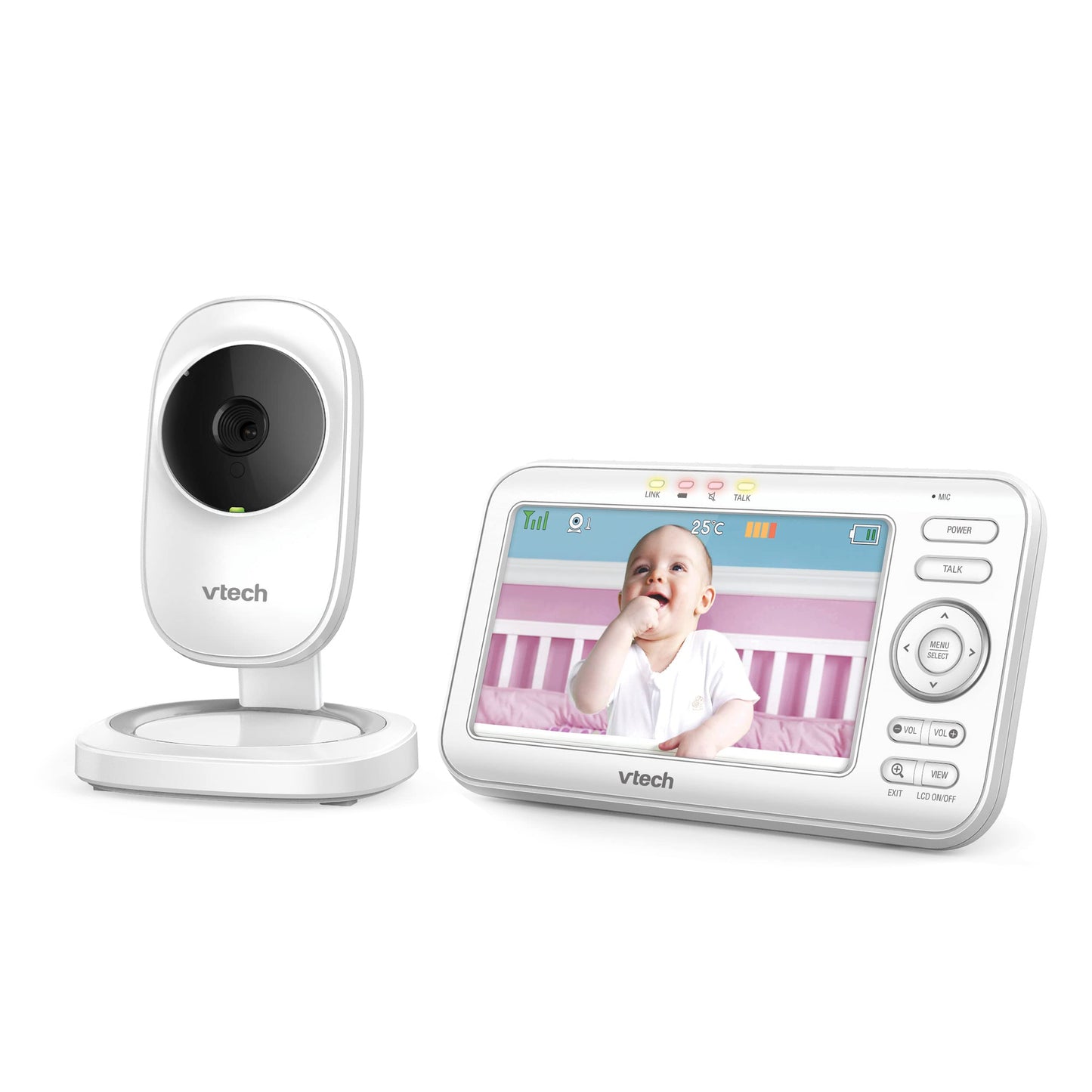 Vtech LM808 Video Baby Monitor, Wireless, White, 1 Count (Pack of 1)