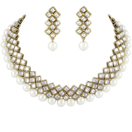Shining Diva Party Wear Kundan Choker Traditional Jewellery Necklace Set with Earrings for Women Girls