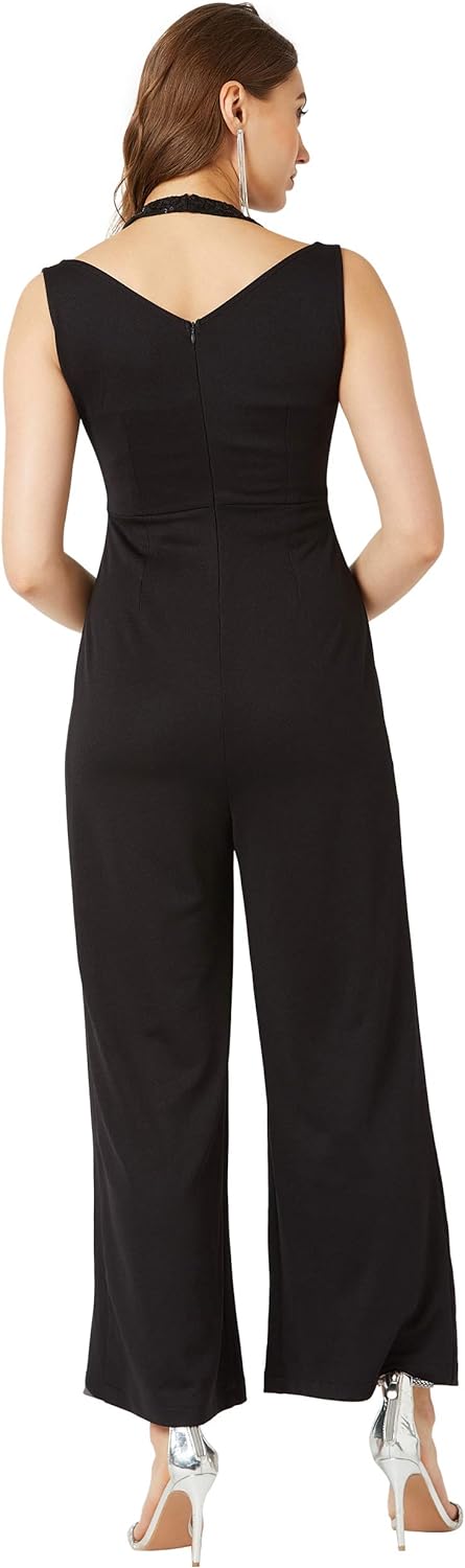 Miss Olive Women's Regular Fit Shirt Style Solid Jumpsuit