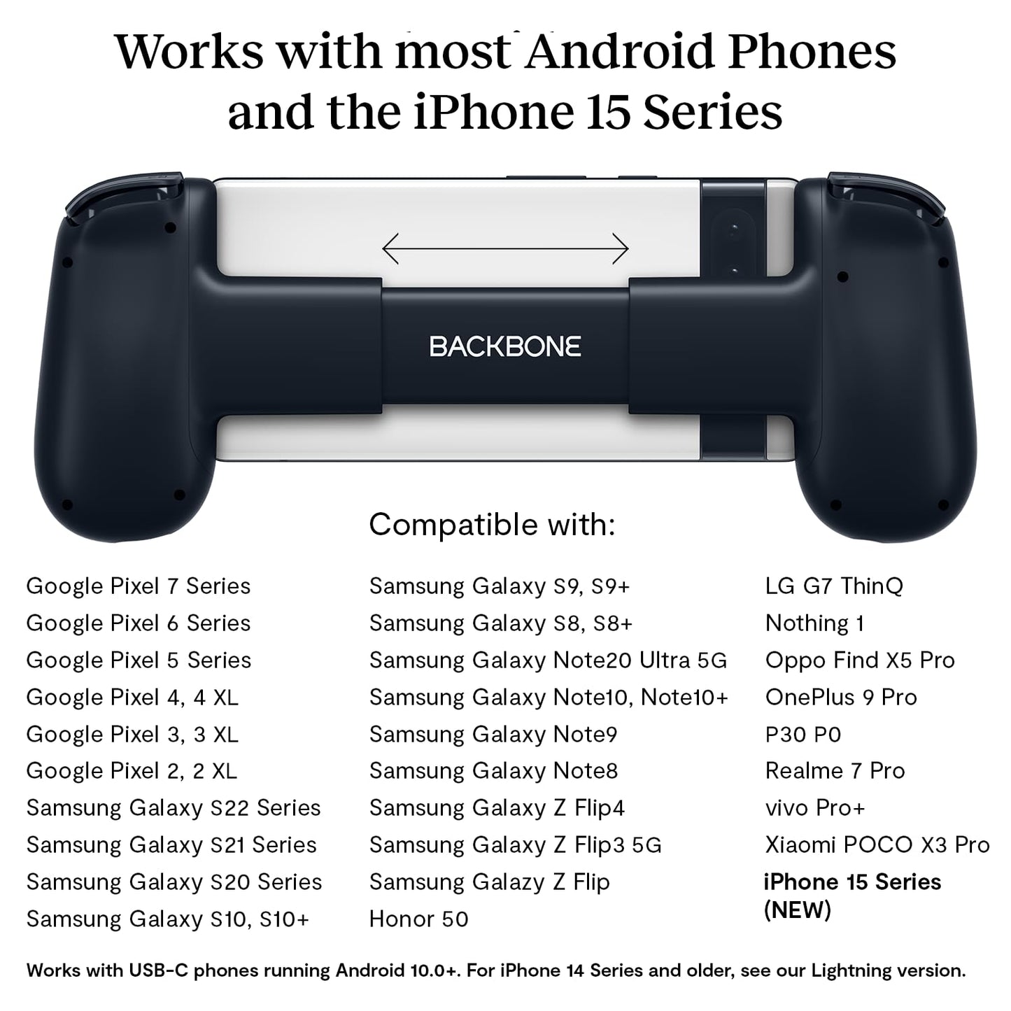 BACKBONE One Mobile Gaming Controller for Android - Turn Your Phone into a Gaming Console - Play Xbox, Steam, Fortnite, Call of Duty, Grand Theft Auto, Roblox, Minecraft, Madden, Rocket League & More