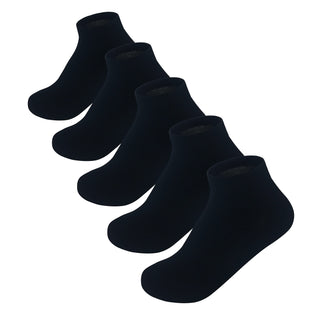 Boys & Girls Unisex Black Ankle Liners No Show Socks 5 Pairs Pack