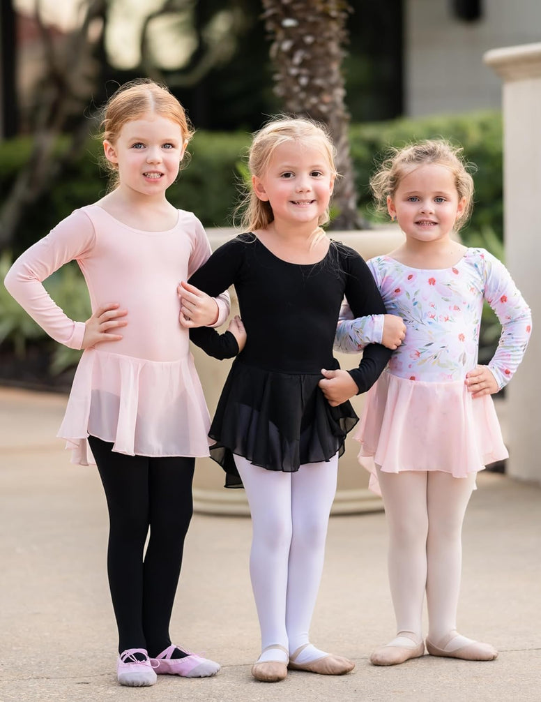 Zaclotre Girl's Classic Long Sleeve Dance Dresses Ballet Skirted Leotard