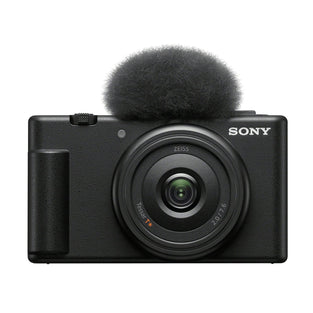 كاميرا سوني ZV1F/B Vlog لمبدعي المحتوى ومدوني الفيديو مستشعر كبير 1 بوصة بزاوية واسعة 20 عدسة ، سوداء