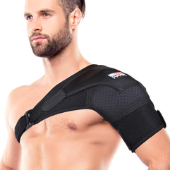 Shoulder Brace for Men and Women Rotator Cuff - for Bursitis, Dislocated AC Joint, Labrum Tear, Tendonitis, Neoprene Compression Support Sleeve (Black, Medium)