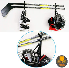 Hockey Stick Rack, Wall Storage Hockey Stick Display Holder/Hanger - Multi-Purpose - Hang Your ice Hockey Skates, Helmet, Gloves, Sticks Pads and Other - Great for Home or Office Wall Mount