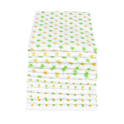MuslinZ 12PK 100% Pure Cotton Baby Muslin Squares with Print