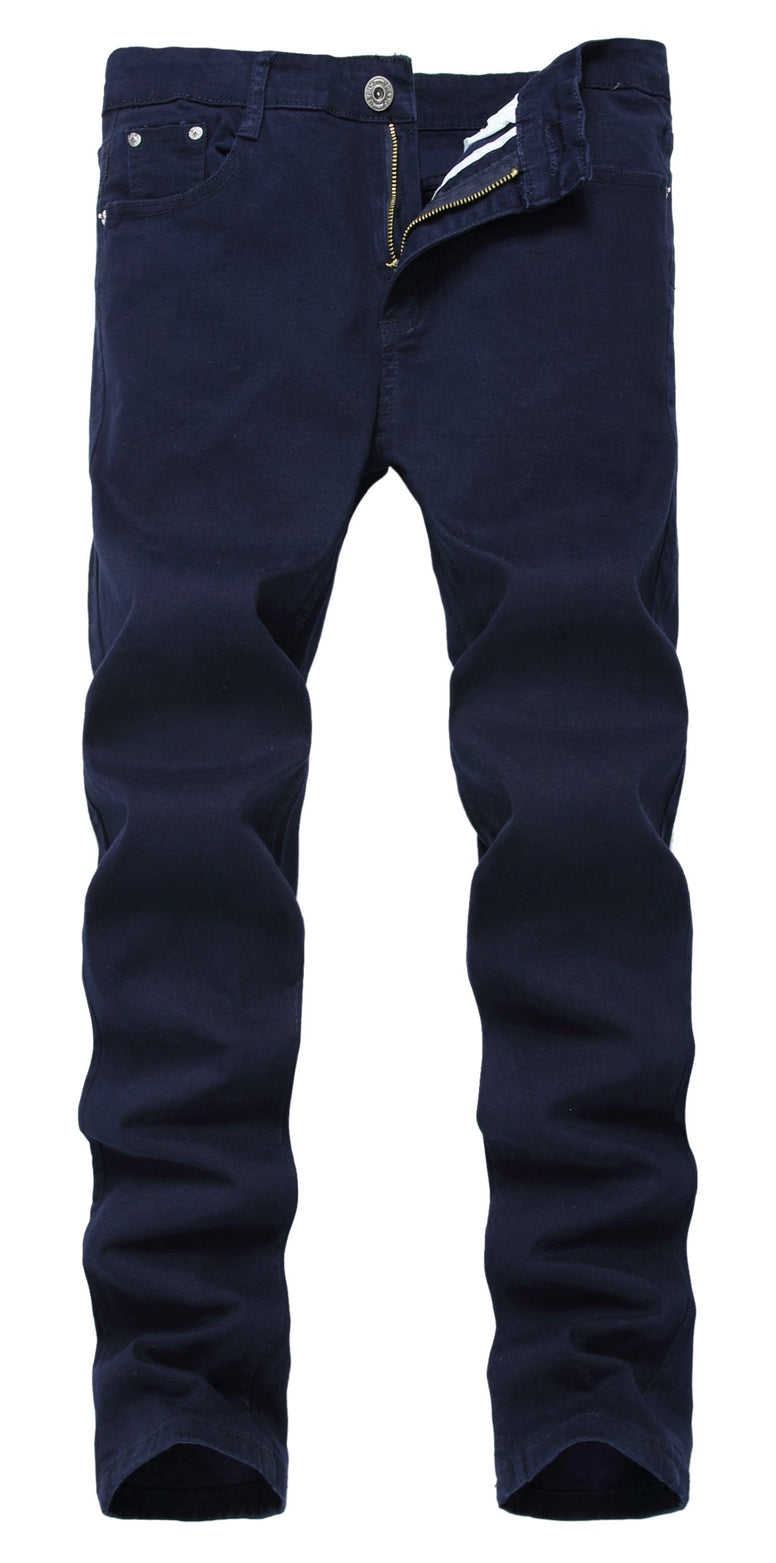 Boy's Skinny Fit Stretch Fashion Jeans Pants, Navy Blue, 12
