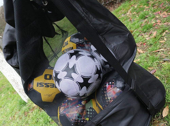 Mesh Ball Bag, Waterproof Extra Large Duffel Bag Heavy Duty Net Ball Shoulder Bag, Carrying Bag Tote Storage Sack with Drawstring for Basketball Volleyball Soccer Rug Ball Football for 10-15 Balls