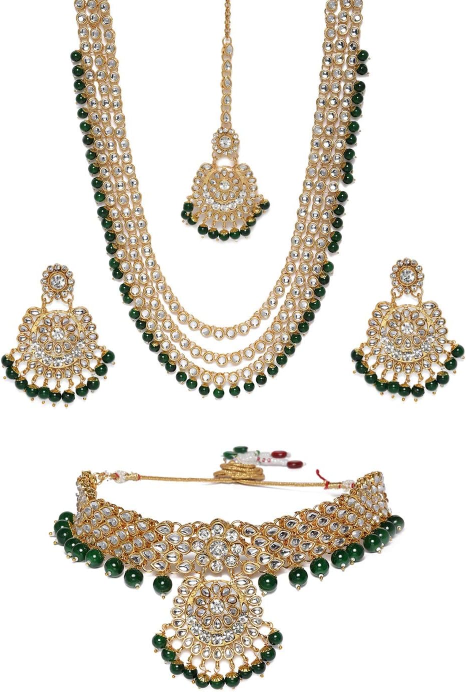 زافيري – طقم مجوهرات زفاف للنساء (ذهبي) (Zpfk9793)