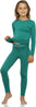 Rocky Thermal Underwear For Girls (Long Johns Thermals Set) Shirt & Pants, Base Layer w/Leggings/Bottoms Ski/Extreme Cold (Jade - Medium)