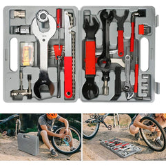 Bike Repair Tool Kit,44 Pcs Bicycle Tools with Carrying Case for Mountain/Road Bicycle Repairs Repair Chain Bike Tire Pedal Wrench Brakes Lights