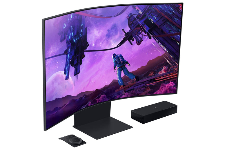 SAMSUNG 55in Curved 4K UHD Smart Gaming Monitor, 165Hz, 1ms, Wi-Fi & Bluetooth Connectivity with HAS & Pivot-LS55BG970NMXUE