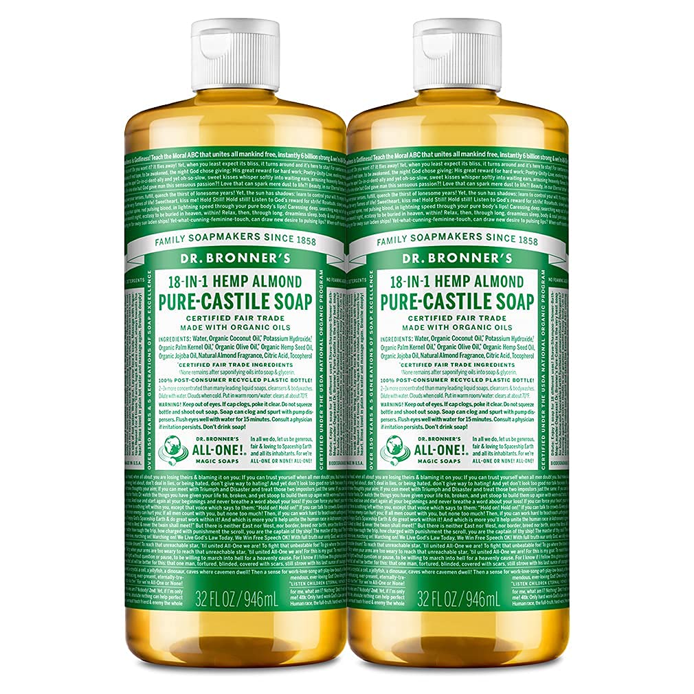 Dr. Bronner?s Pure-Castile Liquid Soap Almond 32 oz. (Pack of 2)