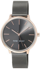 Nine West Women's NW/1981 Sunray Dial Mesh Bracelet Watch