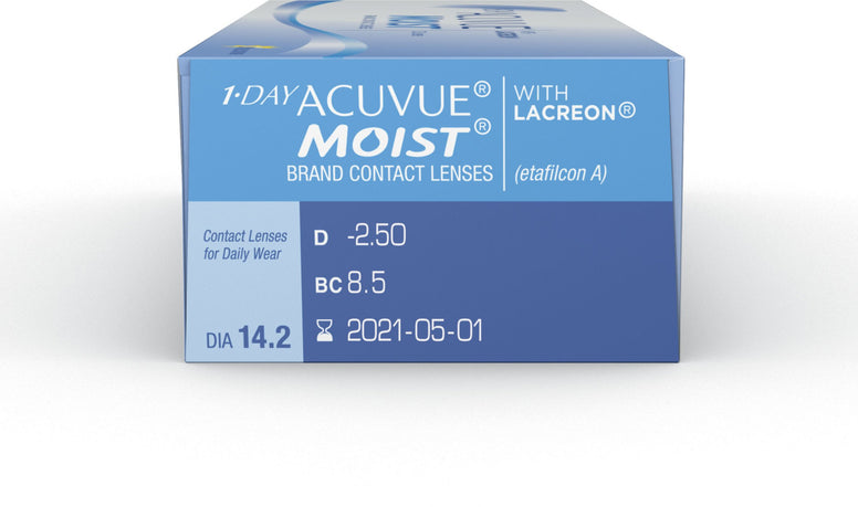 1-Day Acuvue Moist Contact Lens - 30 Pack, Clear, -5