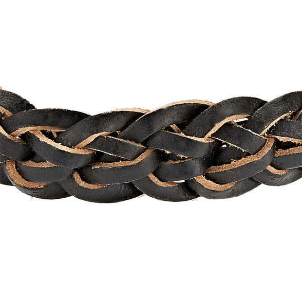 Alwan Leather Adjustable Bracelet for Men - EE8333BLCK