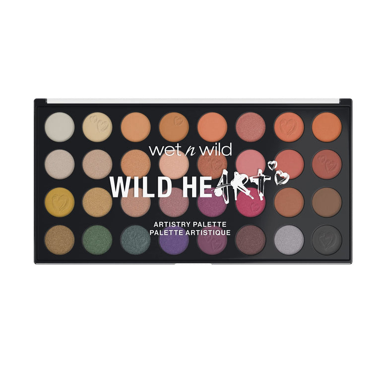 wet n wild Artistry Eyeshadow Makeup Palette Wild Heart, 32-Piece Makeup Set, Highly-Pigmented Matte, Shimmer, Metallic Finishes, Long Lasting, Blendable, Make Up Eye Shadows Cosmetics