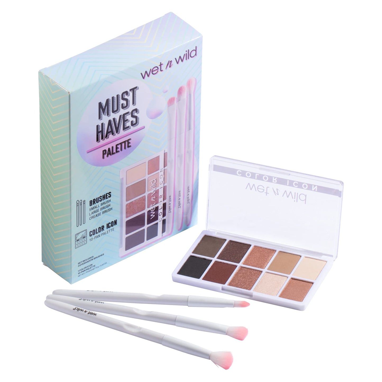 Wet n Wild Must-Have Palette Kit, Color Icon Eyeshadow Palette and Eyeshadow Brushes, Nude Awakening (1180441)