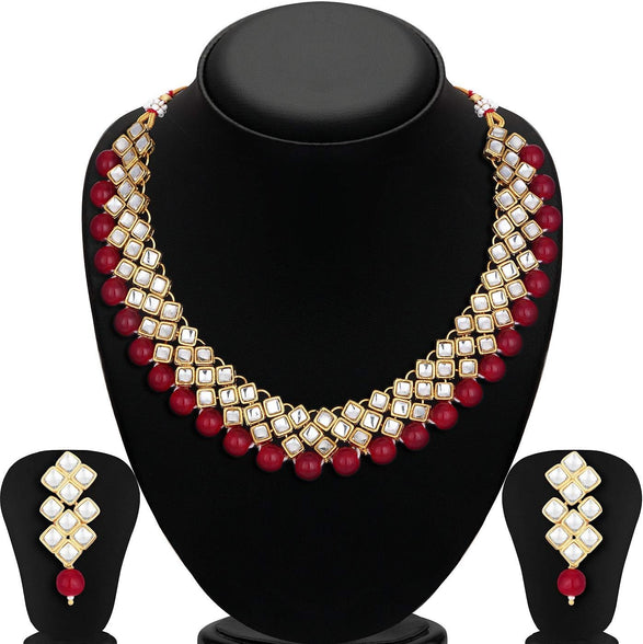 Sukkhi Exotic Kundan Gold Plated Wedding Jewellery Choker Necklace Set for Women (N73524)