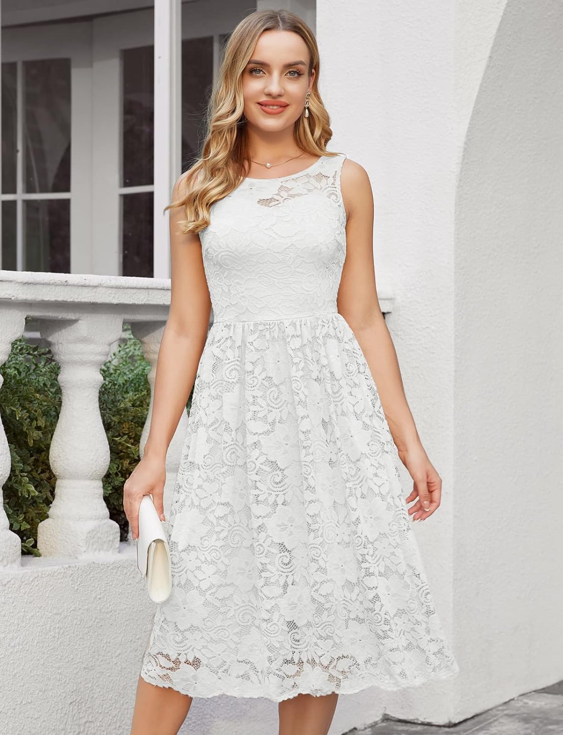 Lace Cocktail Dress for Women Wedding Guest Lace Formal Dress Midi Lace Dress Evening Party Tea Length Prom Dress