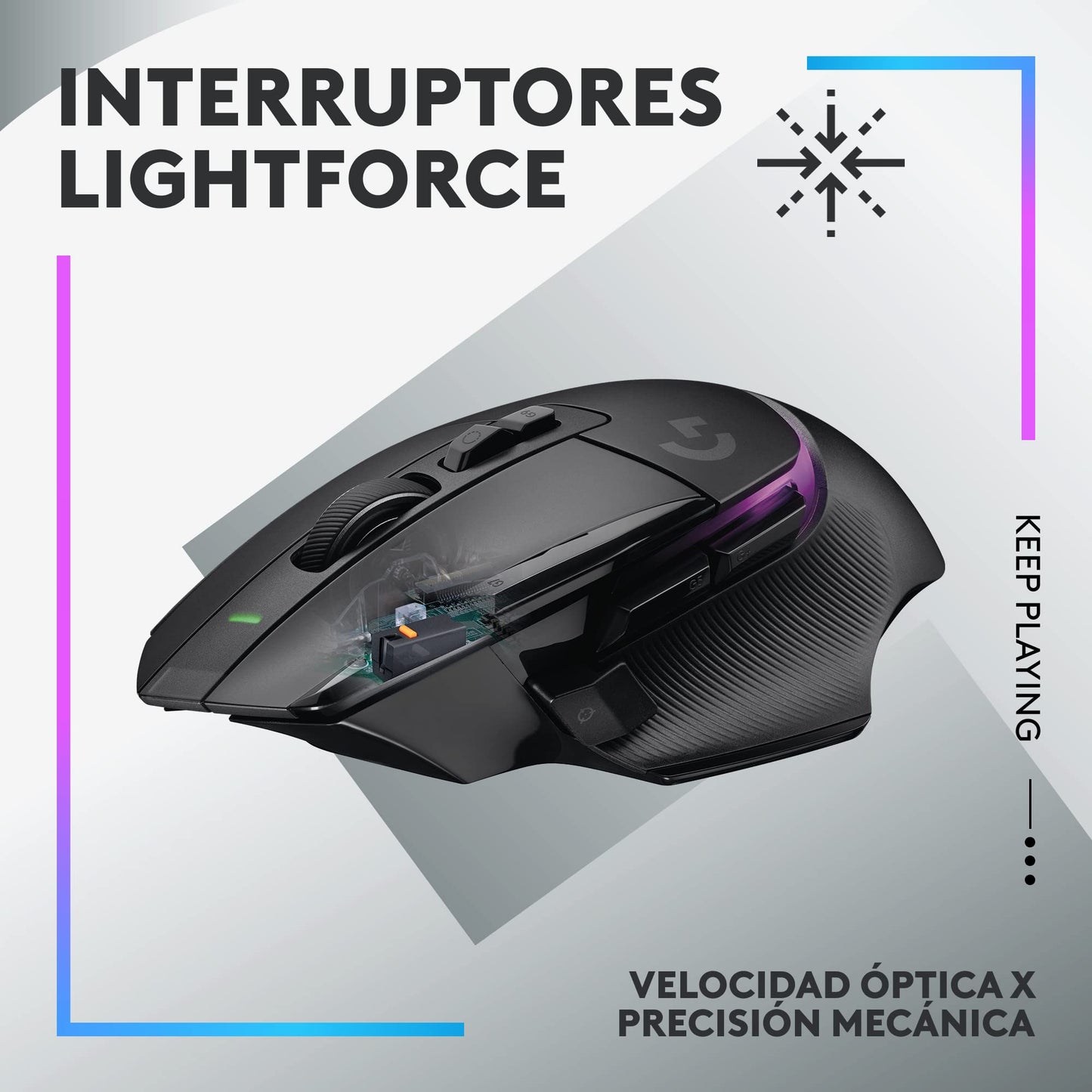 Logitech G502 X PLUS LIGHTSPEED Wireless RGB Gaming Mouse - Optical mouse with LIGHTFORCE hybrid switches, LIGHTSYNC RGB, HERO 25K gaming sensor, compatible with PC - macOS/Windows - Black