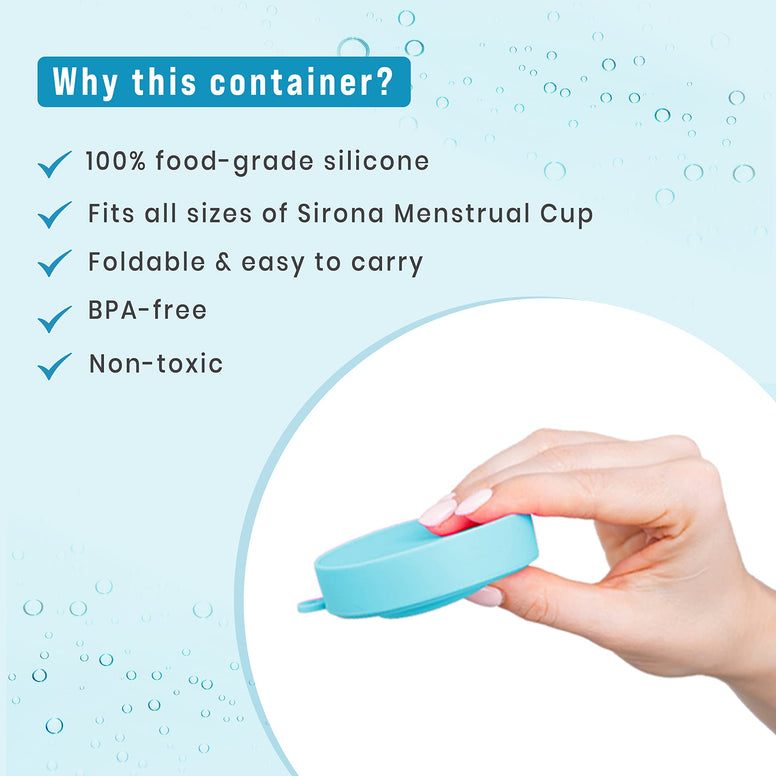 Sirona Collapsible Silicone Cup Holder - Sterilizing Container Storage for Menstrual Cup - 1 Unit | Microwave Friendly | Kills 99% Of Germs | Menstrual Cup Sterilizer