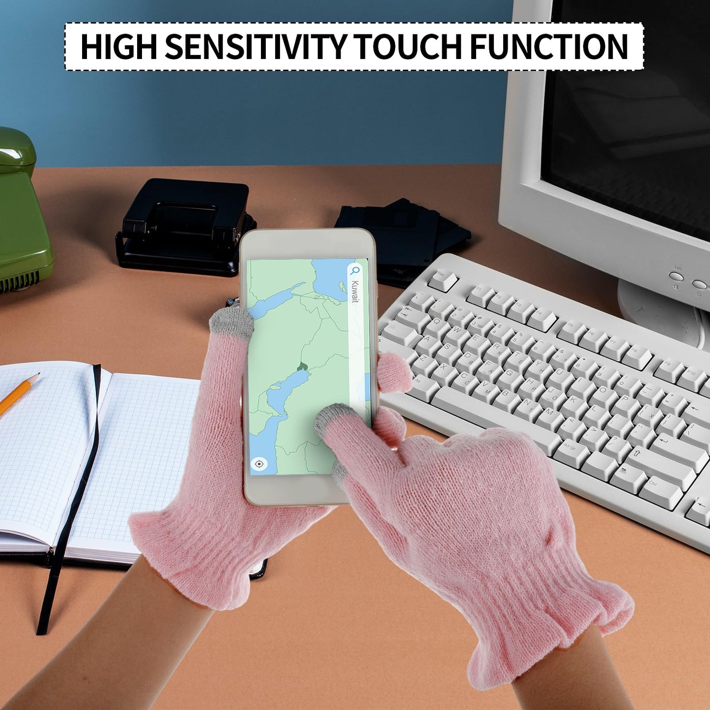 2 Pairs Cotton Moisturizing Touchscreen Fingertips Gloves Overnight, Dry Hands Moisturizing Gloves for Women & Men Reusable Gloves for Sleeping for Eczema