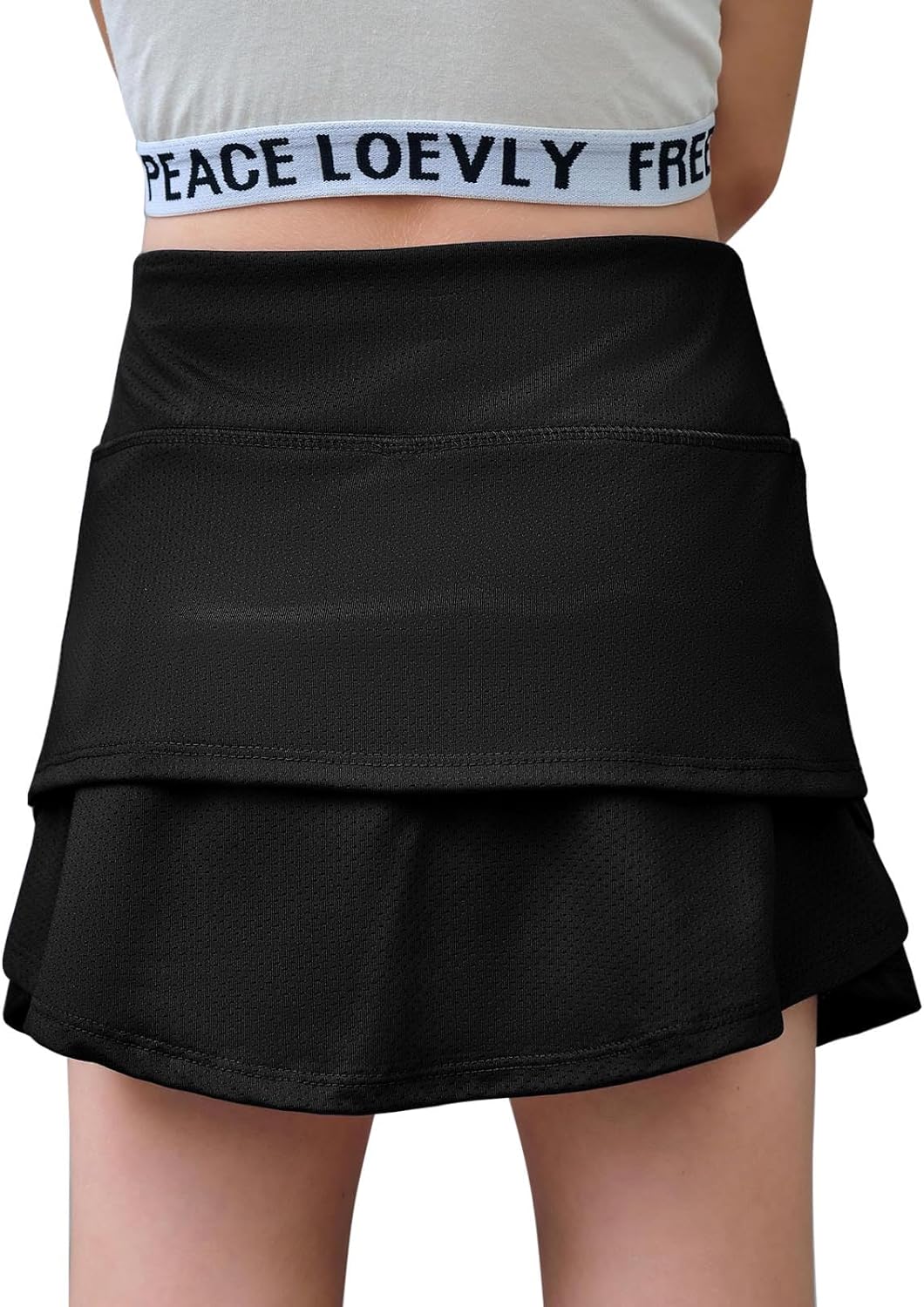 Haloumoning Girls Athletic Tennis Skirts with Shorts Kids Active High Waist Golf Skorts 5-14 Years