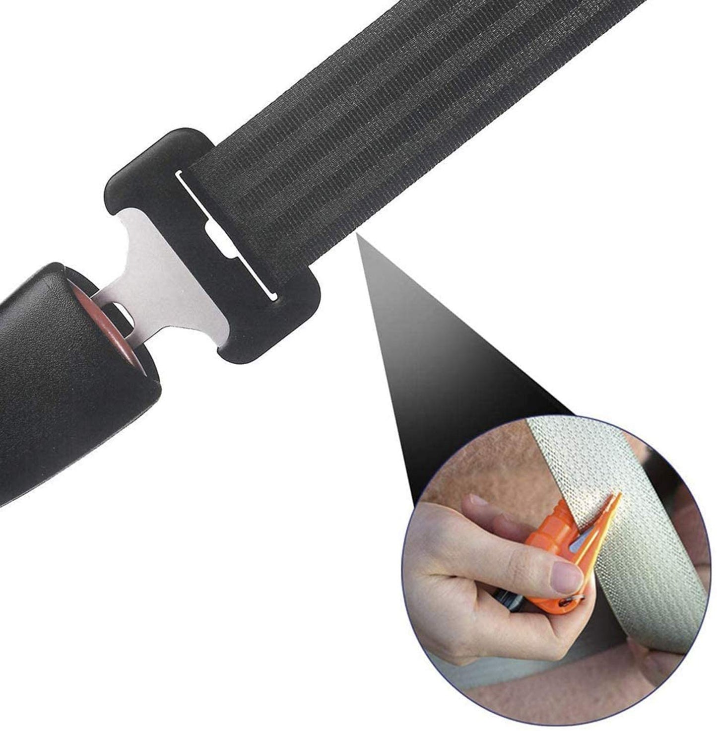 DELFINO Emergency Escape Tool with Key Chain, Safety Window Glass Hammer for Cars, Car Seat Belt Cutter Emergency Escape Tool Glass Break Hammer, Used for Escape (4 Pcs)