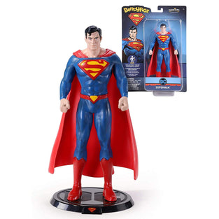 BendyFigs The Noble Collection DC Superman - Officially Licensed 7.5in (19cm) DC Bendable Toy Posable Collectable Doll Figures With Stand - For Kids & Adults - Gifts For Superman Fans