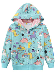 DDSOL Baby Girl Zip-up Jacket Toddler Hoodie Sweatshirt Light Winter Coat Fall Outwear,1-2 Years