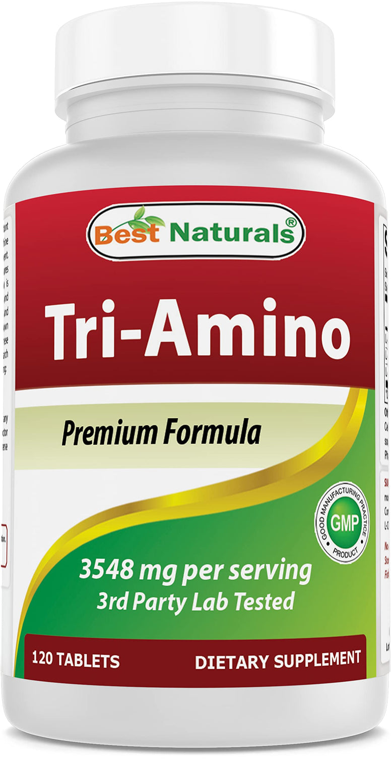Best Naturals Tri-Amino with L-Arginine, L-Ornithine, L-Lysine 120 Tablets (New Improved Formula)
