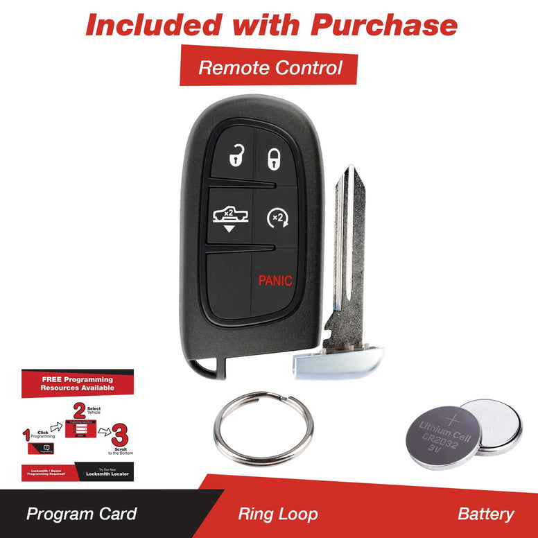 KeylessOption Keyless Entry Remote Start Smart Car Key Fob Alarm for Air Suspension Dodge Ram 1500, 2500, GQ4-54T