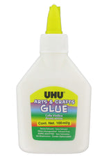 Uhu Arts And Crafts Glue, Young Creative School White Bottle, 100 G, Dries Transparent